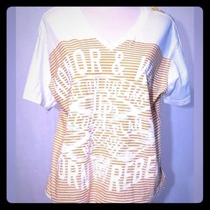 Womens Black Label Graphic Tshirt XL Patchwork And